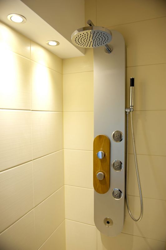 Modern Shower with Multiple Showerheads